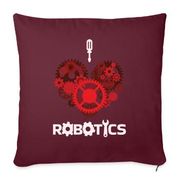 J’adore la robotique La technologie robotique - Housse de coussin décorative 45 x 45 cm - bordeaux - Devant