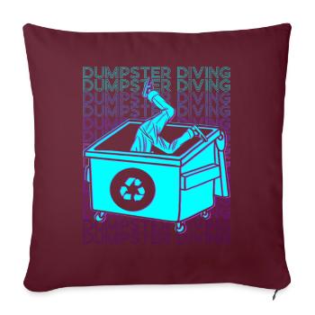 Benne à ordures Plongée Garbage Diver Trash Picker Rétro - Housse de coussin décorative 45 x 45 cm - bordeaux - Devant