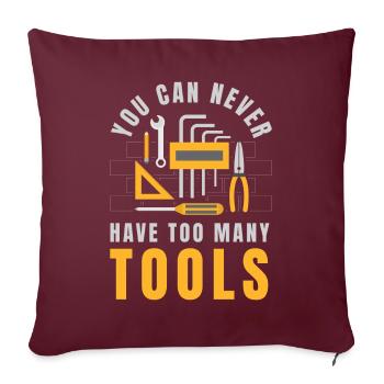Trop d’outils Outil Artisan - Housse de coussin décorative 45 x 45 cm - bordeaux - Devant
