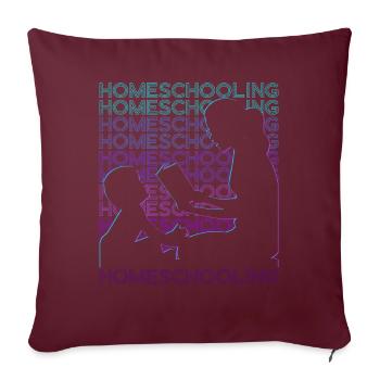 L’école à la maison L’école à la maison rétro - Housse de coussin décorative 45 x 45 cm - bordeaux - Devant