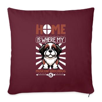 Accueil - Chien de garde de Moscou - Housse de coussin décorative 45 x 45 cm - bordeaux - Devant