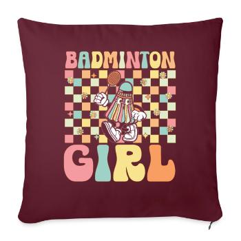 Badminton Fille Groovy Joueur - Housse de coussin décorative 45 x 45 cm - bordeaux - Devant