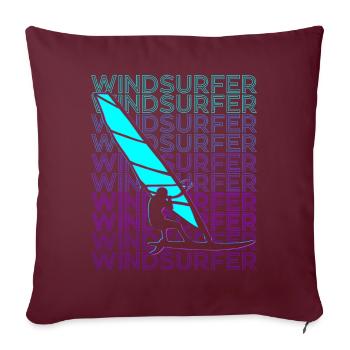 Windsurfer Windsurfen Windsurfen Retro - Sofakissenbezug 45 x 45 cm - Burgunderrot - Vorne