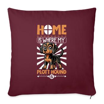 Zuhause - Plott Hound - Sofakissenbezug 45 x 45 cm - Burgunderrot - Vorne