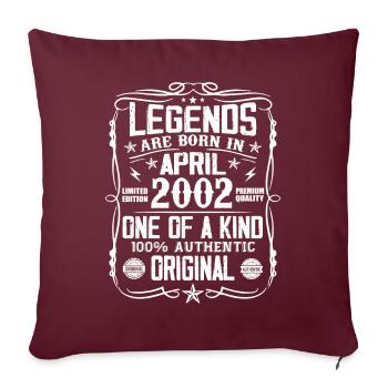 Les Légendes Sont Nées En Avril 2002 - Cadeau 2002 - Housse de coussin décorative 45 x 45 cm - bordeaux - Devant