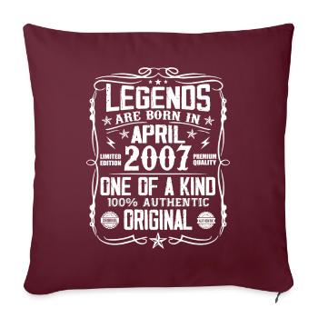 Les Légendes Sont Nées En Avril 2007 - Cadeau 2007 - Housse de coussin décorative 45 x 45 cm - bordeaux - Devant