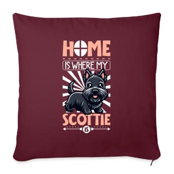 Accueil - Scottish Terrier - Housse de coussin décorative 45 x 45 cm - bordeaux - Devant