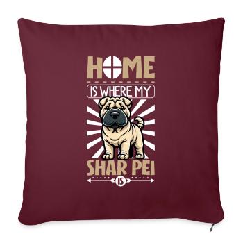 Accueil - Shar-Pei - Housse de coussin décorative 45 x 45 cm - bordeaux - Devant