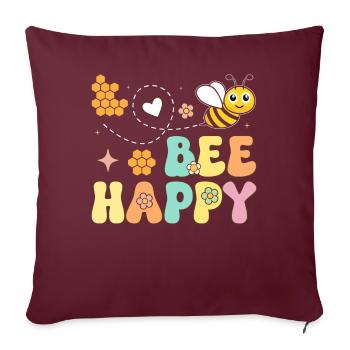 Bee Happy Beekeeper Imkerei - Sofakissenbezug 45 x 45 cm - Burgunderrot - Vorne