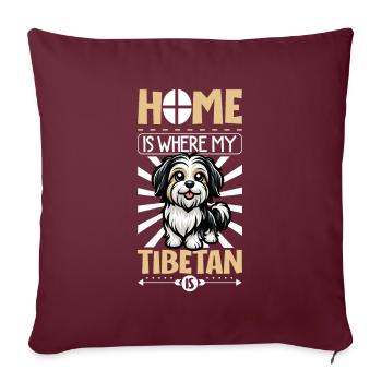 Accueil - Terrier tibétain - Housse de coussin décorative 45 x 45 cm - bordeaux - Devant