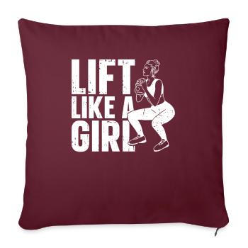 Haltérophilie Haltérophile Soulever Comme Une Fille - Housse de coussin décorative 45 x 45 cm - bordeaux - Devant