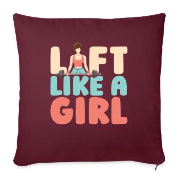 Haltérophilie Haltérophile Soulever Comme Une Fille - Housse de coussin décorative 45 x 45 cm - bordeaux - Devant