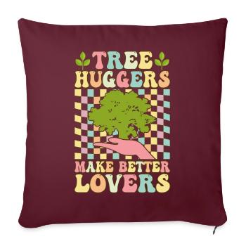 Drôles d’écologistes étreignant les arbres sont les - Housse de coussin décorative 45 x 45 cm - bordeaux - Devant
