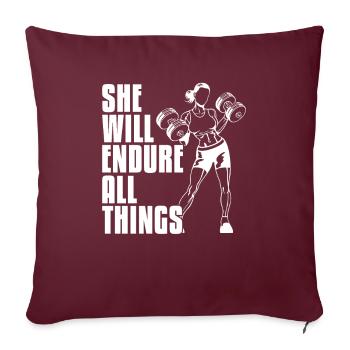 Haltérophilie Haltérophile Sweat - Housse de coussin décorative 45 x 45 cm - bordeaux - Devant