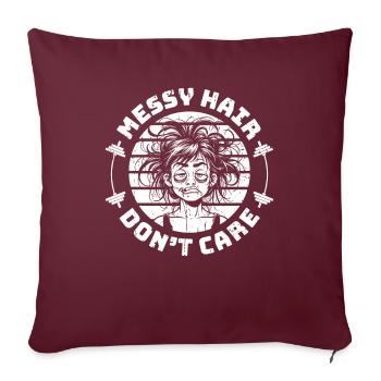 Haltérophilie Haltérophilie Cheveux - Housse de coussin décorative 45 x 45 cm - bordeaux - Devant