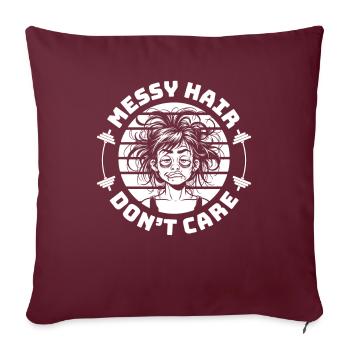 Haltérophilie Haltérophilie Cheveux - Housse de coussin décorative 45 x 45 cm - bordeaux - Devant