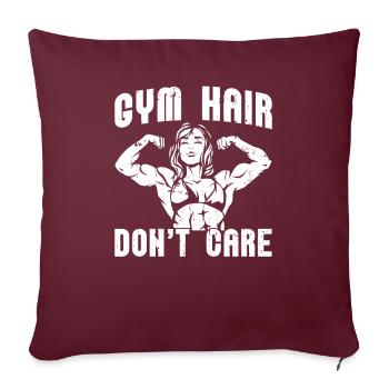 Haltérophilie Haltérophilie Cheveux - Housse de coussin décorative 45 x 45 cm - bordeaux - Devant