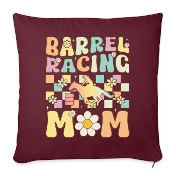 Barrel Racing Mom Groovy Femelle Barrel Racer Ro - Housse de coussin décorative 45 x 45 cm - bordeaux - Devant