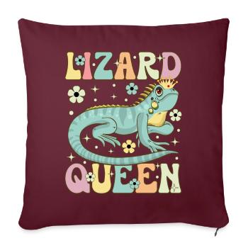 Reine Lézard Groovy Barbu Dragon Lézard Amoureux - Housse de coussin décorative 45 x 45 cm - bordeaux - Devant