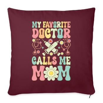 Mon médecin préféré m’appelle Mama Groovy Medicines - Housse de coussin décorative 45 x 45 cm - bordeaux - Devant