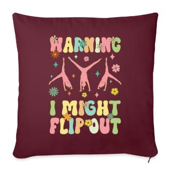 Attention, je vais peut-être flipper sur la porte de la gymnaste groovy - Housse de coussin décorative 45 x 45 cm - bordeaux - Devant