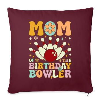 Mutter des Geburtstagskeglers Groovy Bowling Mom - Sofakissenbezug 45 x 45 cm - Burgunderrot - Vorne