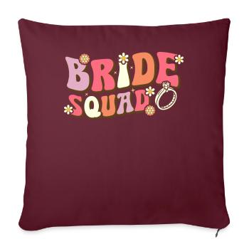 Bride Squad Groovy Brautparty Bachelorette Party - Sofakissenbezug 45 x 45 cm - Burgunderrot - Vorne