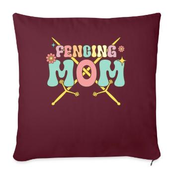Escrime Maman Groovy Foil Sabre Escrimeur - Housse de coussin décorative 45 x 45 cm - bordeaux - Devant