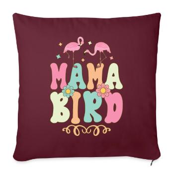 Mama Bird Groovy Flamingo Mama - Housse de coussin décorative 45 x 45 cm - bordeaux - Devant