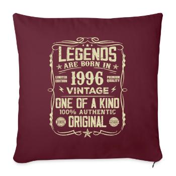 Fabriqué En 1996 Vintage Cadeau Anniversaire 1996 - Housse de coussin décorative 45 x 45 cm - bordeaux - Devant