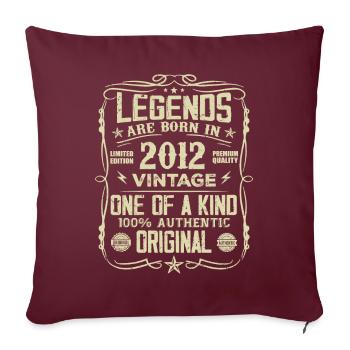 Fabriqué En 2012 Vintage Cadeau Anniversaire 2012 - Housse de coussin décorative 45 x 45 cm - bordeaux - Devant