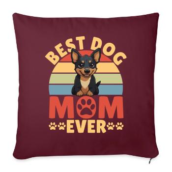Cadeau de chien Kelpie - Housse de coussin décorative 45 x 45 cm - bordeaux - Devant
