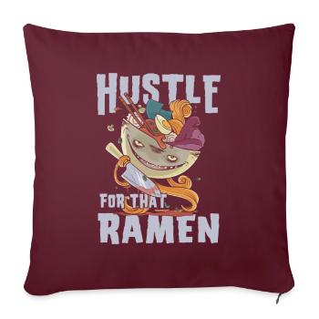 Bol de Ramen Manga Anime - Housse de coussin décorative 45 x 45 cm - bordeaux - Devant