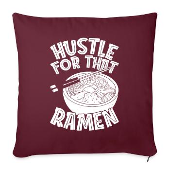 Bol de Ramen Manga Anime - Housse de coussin décorative 45 x 45 cm - bordeaux - Devant