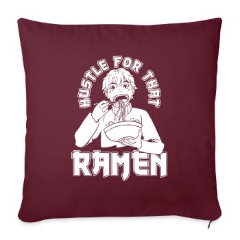 Bol de Ramen Manga Anime - Housse de coussin décorative 45 x 45 cm - bordeaux - Devant