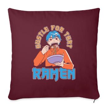 Bol de Ramen Manga Anime - Housse de coussin décorative 45 x 45 cm - bordeaux - Devant