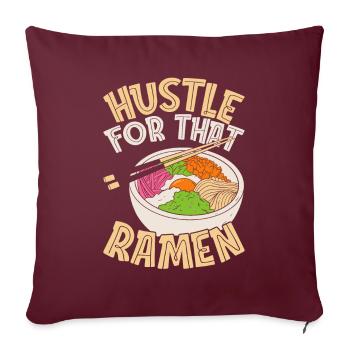 Bol de Ramen Manga Anime - Housse de coussin décorative 45 x 45 cm - bordeaux - Devant