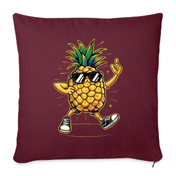 Ananas - Housse de coussin décorative 45 x 45 cm - bordeaux - Devant