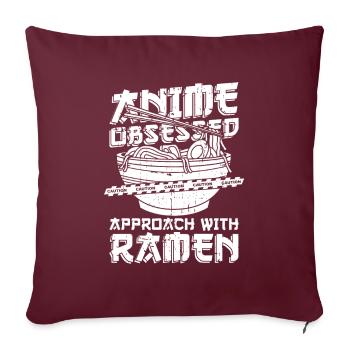 Bol de Ramen Manga Anime - Housse de coussin décorative 45 x 45 cm - bordeaux - Devant