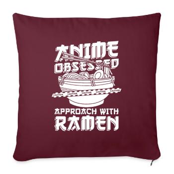 Bol de Ramen Manga Anime - Housse de coussin décorative 45 x 45 cm - bordeaux - Devant