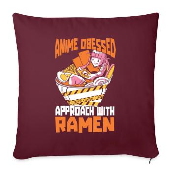 Bol de Ramen Manga Anime - Housse de coussin décorative 45 x 45 cm - bordeaux - Devant