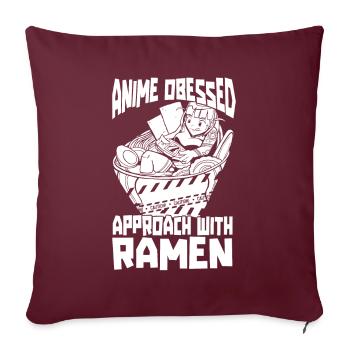 Bol de Ramen Manga Anime - Housse de coussin décorative 45 x 45 cm - bordeaux - Devant