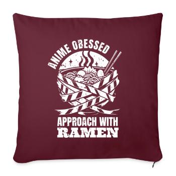 Bol de Ramen Manga Anime - Housse de coussin décorative 45 x 45 cm - bordeaux - Devant