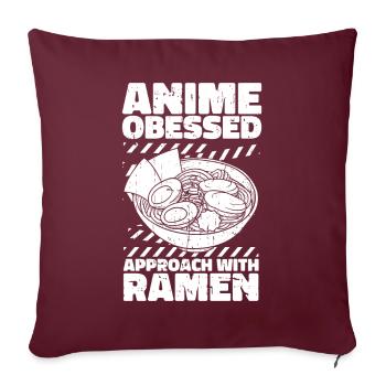 Bol de Ramen Manga Anime - Housse de coussin décorative 45 x 45 cm - bordeaux - Devant