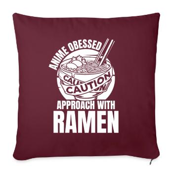 Bol de Ramen Manga Anime - Housse de coussin décorative 45 x 45 cm - bordeaux - Devant