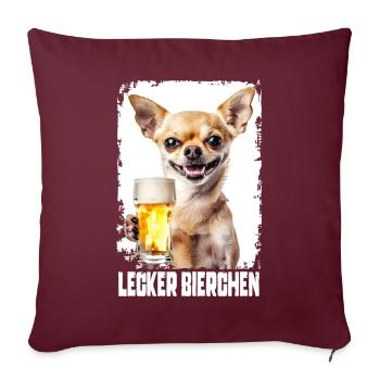 Délicieuse bière Chihuhua - Housse de coussin décorative 45 x 45 cm - bordeaux - Devant