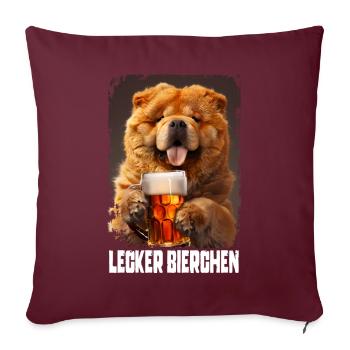 Chow délicieuse bière - Housse de coussin décorative 45 x 45 cm - bordeaux - Devant
