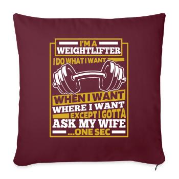 Haltérophilie Haltérophile - Housse de coussin décorative 45 x 45 cm - bordeaux - Devant