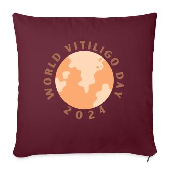Journée mondiale du vitiligo 2024 - Housse de coussin décorative 45 x 45 cm - bordeaux - Devant