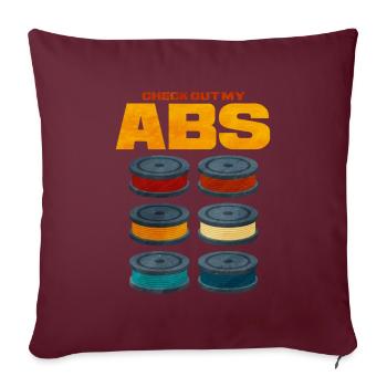 Impression 3D - Housse de coussin décorative 45 x 45 cm - bordeaux - Devant